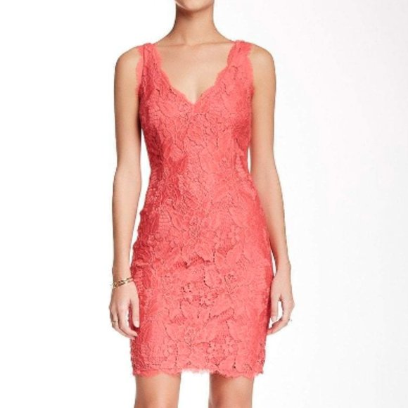 Adrianna Papell - Floral Lace V-Neck - Sz 4 - Picture 1 of 5